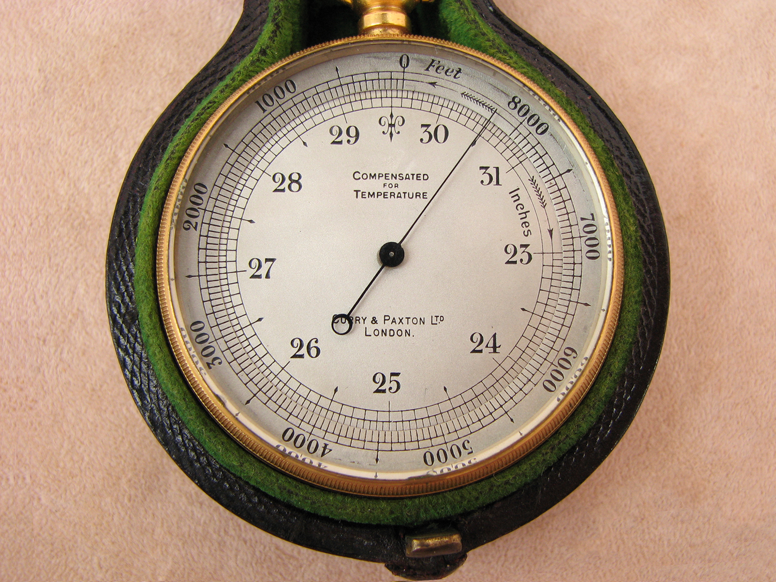 Early 20th century Short & Mason pocket barometer retailed by Curry & Paxton